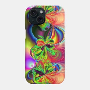 Multicolor Flowers and Scallop Shape Fractal Design Phone Case