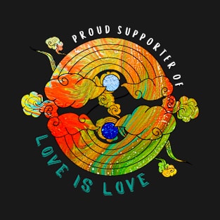 Proud Supporter of Love is Love Rainbows - Neon Gems T-Shirt