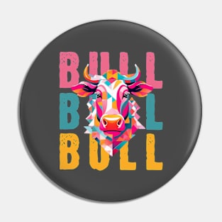 Cute Bull minimalist style art Pin