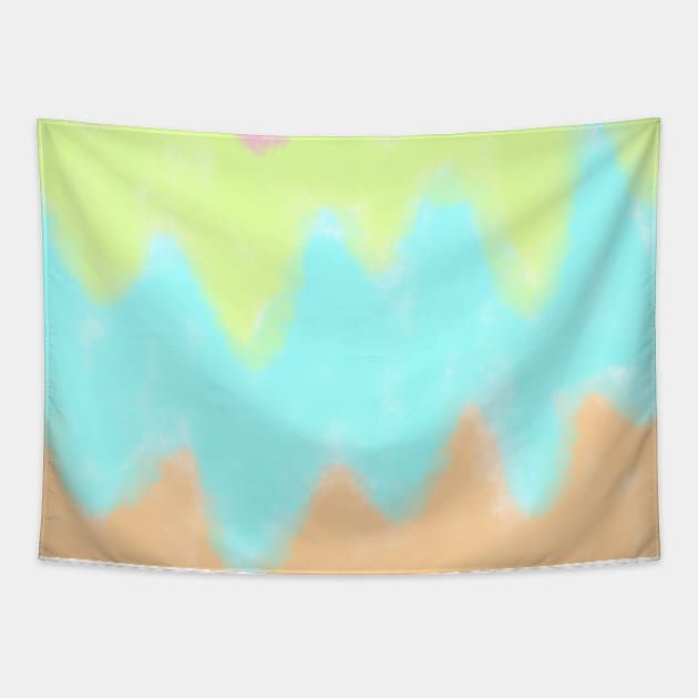 Pink orange blue watercolor art Tapestry by Artistic_st