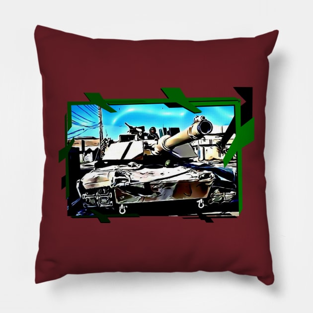 M1A1 Abrams Tank Pillow by Arie