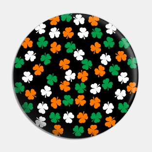 Green White Orange Shamrock Pattern Pin