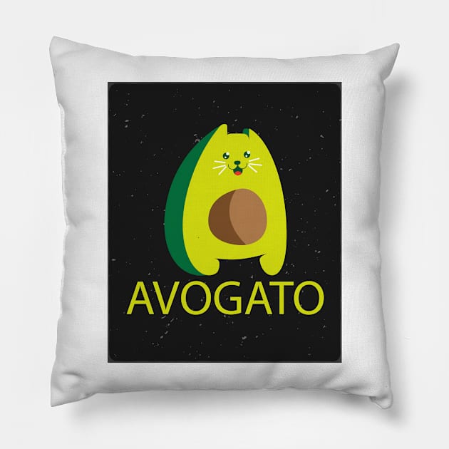 cat avogato Pillow by Moaaz Subh