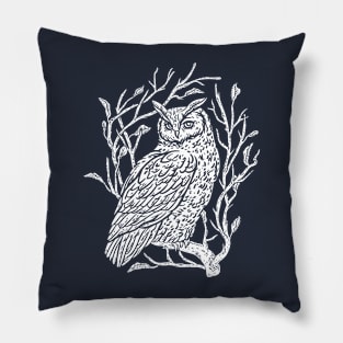 Winter White Owl Pillow