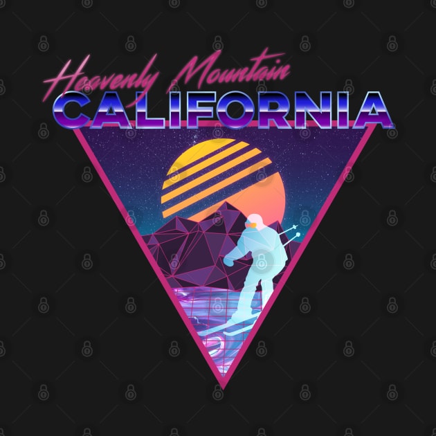 Retro Vaporwave Ski Mountain | Heavenly Mountain California | Shirts, Stickers, and More! by KlehmInTime