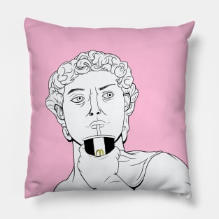 Greek Statue Sclupture illustration drinking mcd Pillow