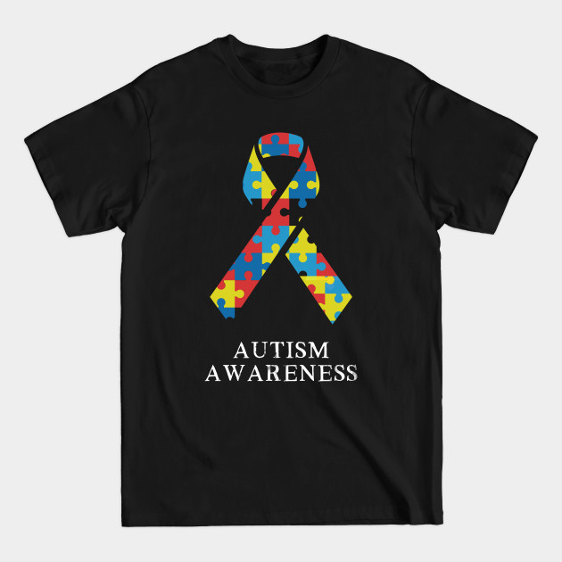 Discover Autism Awareness Colorful Ribbon Awareness Month Commemorative Graphic - Autism Awareness - T-Shirt