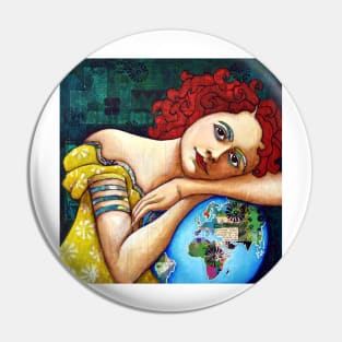 Protect : portrait of a Gaia (Mother Earth Goddess) Pin