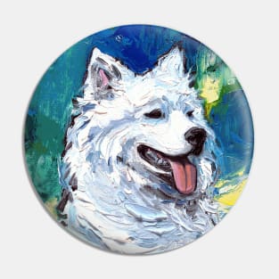 Samoyed Night (Portrait) Pin