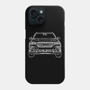 White X5 M50d F15 Car Sketch Art Phone Case