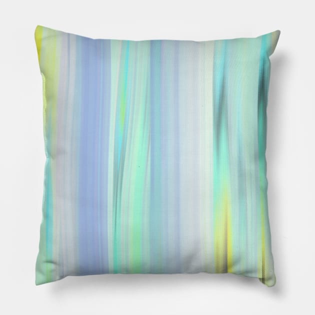 Pastel Green,Blue, and Yellow Acrylic Blended Brushstroke Painting, made by EndlessEmporium Pillow by EndlessEmporium