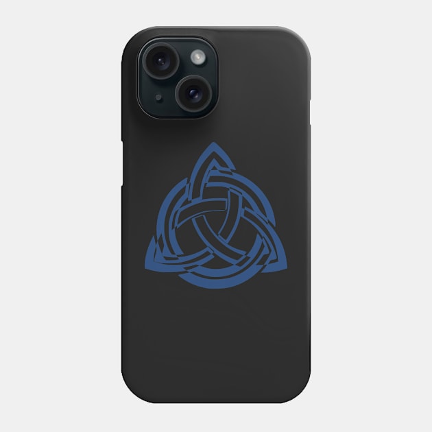 Blue Celtic Triquetra Black And White Phone Case by DepicSpirit