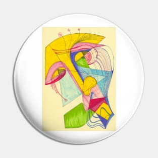 face on a yellow background Pin