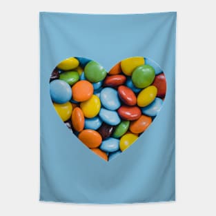 Vintage Colorful Candy Chocolate Photograph Heart Tapestry
