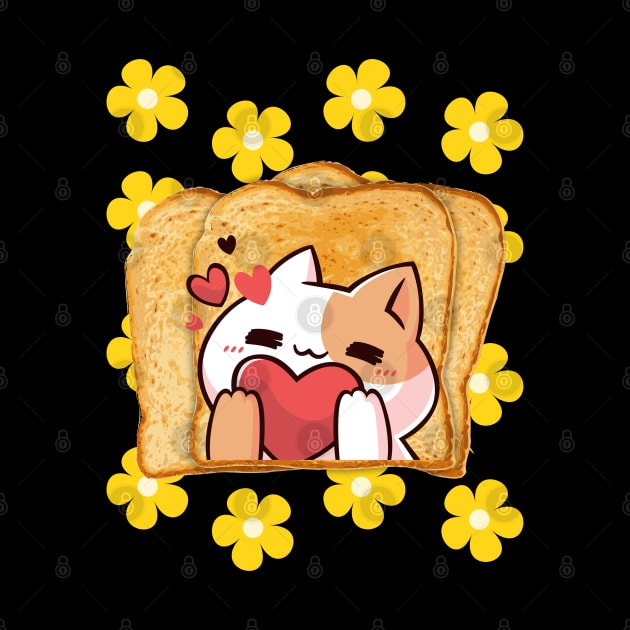 Funny Cat Flower Toast by DMS DESIGN