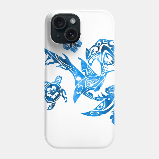 Shark and maori turtles Phone Case by Nuttie