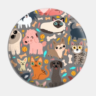 Cats and dogs Pin