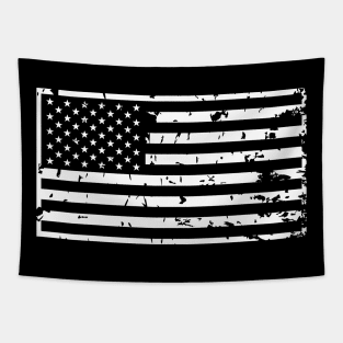 Vintage Distressed 1-Color American USA Flag Tapestry