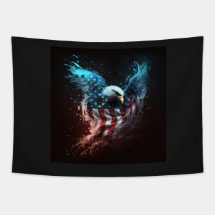 American Eagle and Flag Abstract Art Tapestry