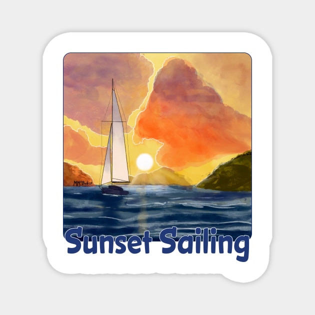 Sunset Sailing Magnet by MMcBuck