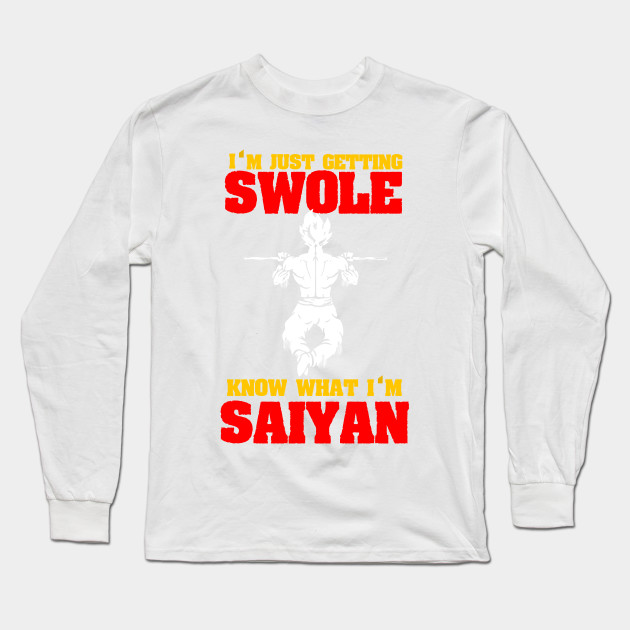 Getting Swole Vegeta Saiyan Dbz Long Sleeve T Shirt Teepublic - t shirt dragon ball roblox