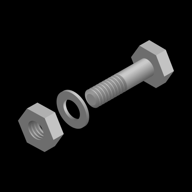 Nut, Washer, Bolt. by hobrath