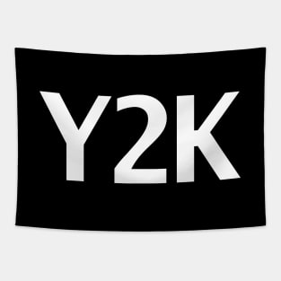 Y2K Minimal Typography White Text Tapestry