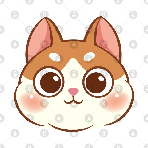 Cartoon cute cat face by tomodaging