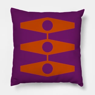 Minimal Eyes in Purple and Burnt Orange Pillow