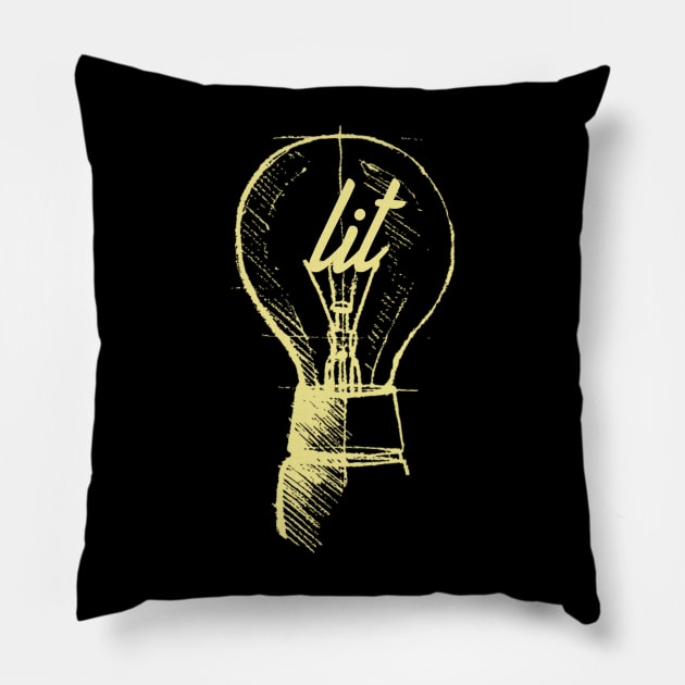 Electricians Like to Get Things Lit Pillow by Contentarama