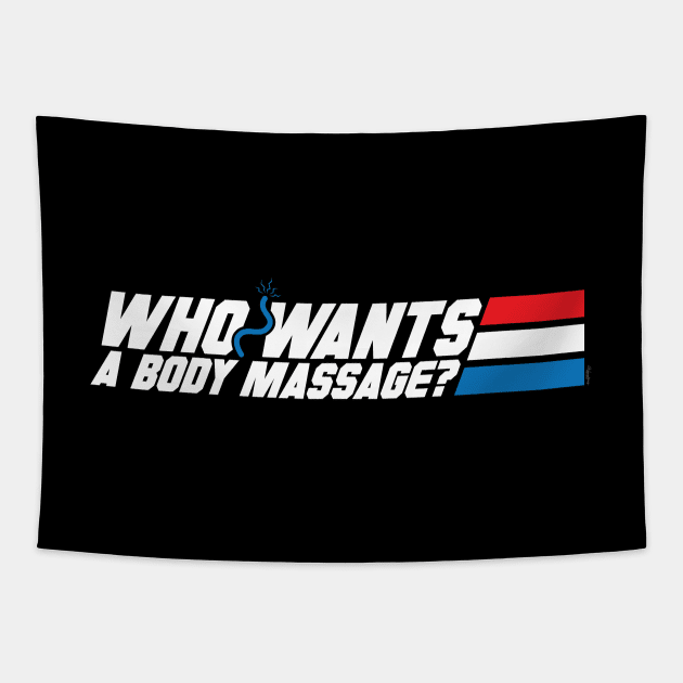 Who Wants a Body Massage? Tapestry by mikehandyart