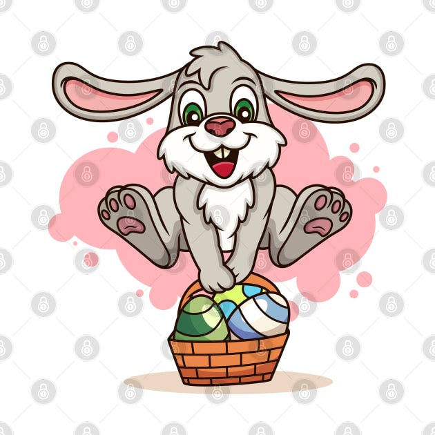 Easter Bunny with Eggs by Cool Abstract Design