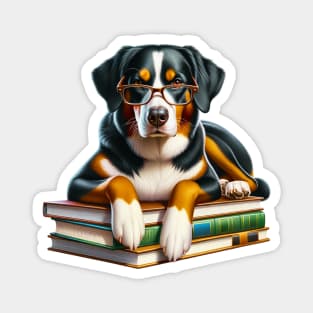 Appenzeller Sennenhund Dog And Books Magnet