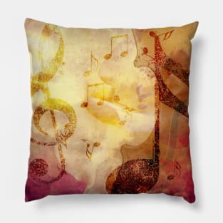 Music notes and violin Pillow