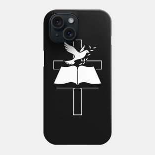 Christian Cross, Bible and Dove with Olive Branch Phone Case