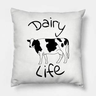 Dairy Life Black Decal Pillow