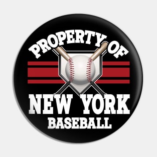 Proud Name New York Graphic Property Vintage Baseball Pin