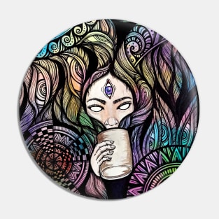 Trippy coffee lover Pin
