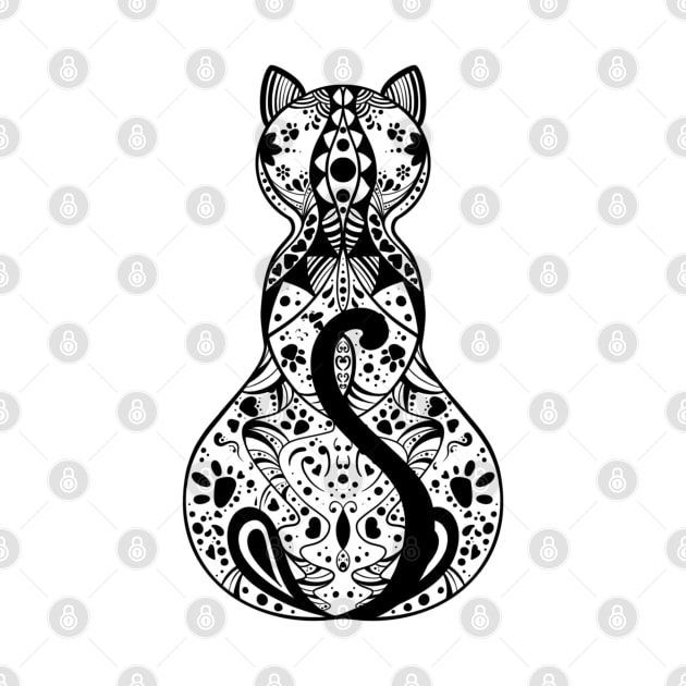 Cat mandala art by MiniMao design