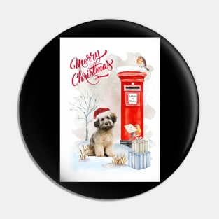 Cute Havanese Merry Christmas Santa Dog Pin