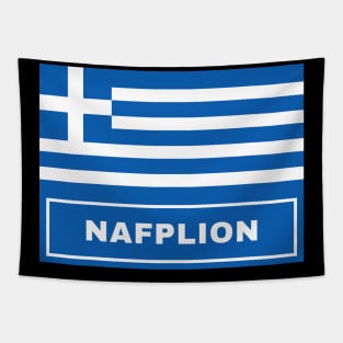 Nafplion City with Greek Flag Tapestry