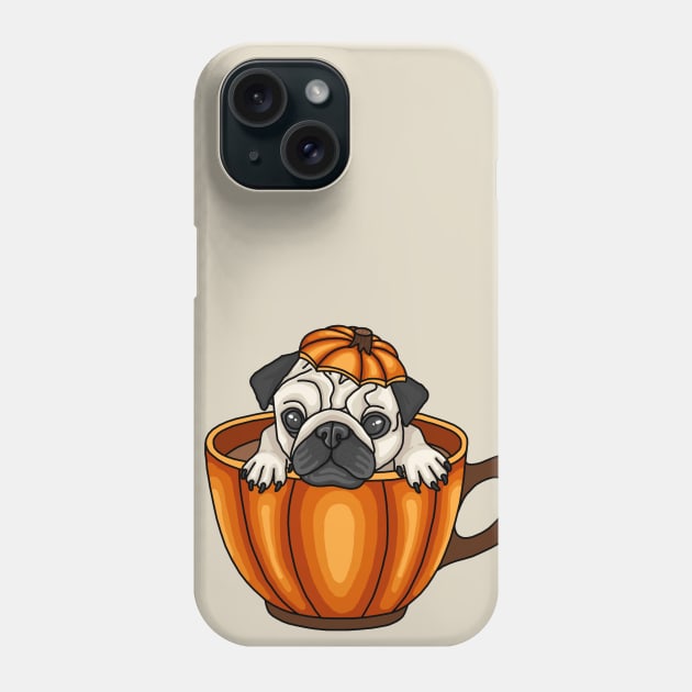 Pugkin Spice Latte Phone Case by The Periodic Table Dancer 