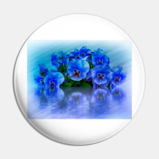 Blue Pansies Pin