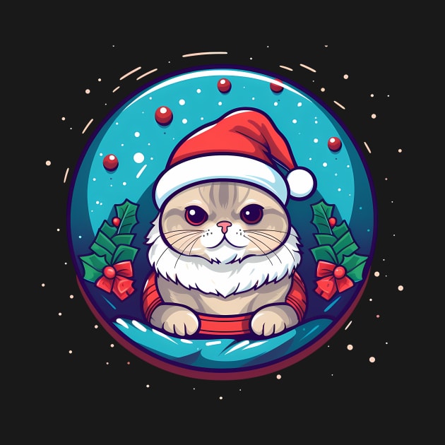 Scottish Fold Cat Xmas, Love Cats by dukito