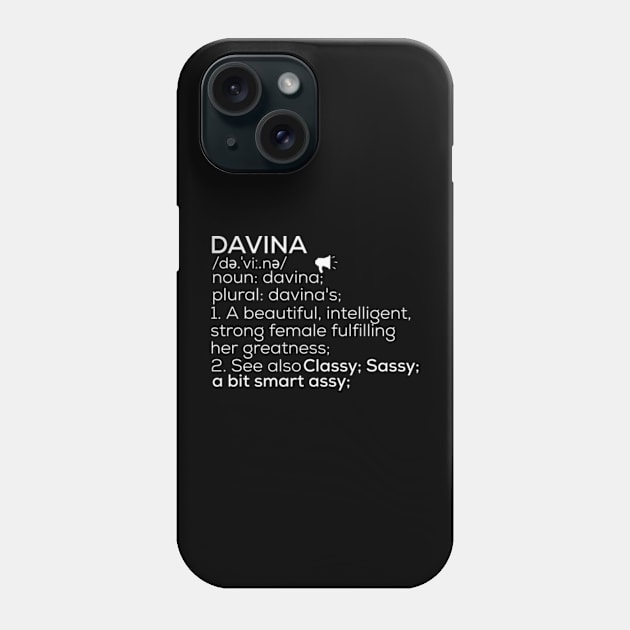 Davina Name Davina Definition Davina Female Name Davina Meaning Phone Case by TeeLogic