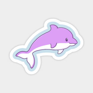 cute purple summer dolphin violet Magnet