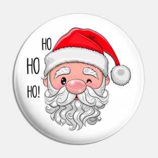 Santa Claus head and text ho-ho-ho Pin