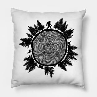 Bigfoot tree ring (black) Pillow