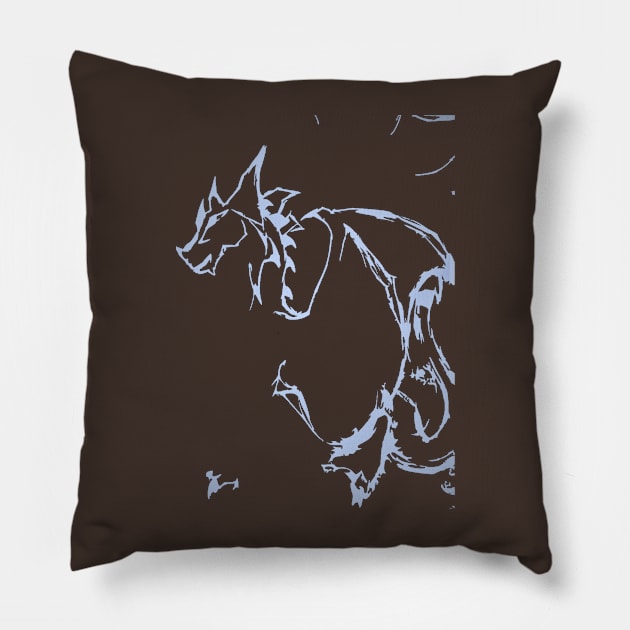 Dragon Sketch Pillow by TriForceDesign