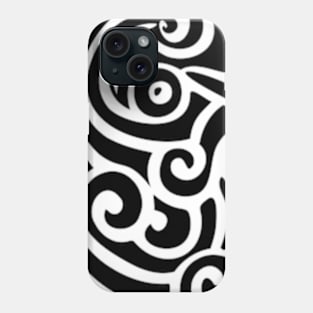 Black and White Abstract Swirly Design Phone Case